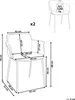 A diagram showing the dimensions of a chair, with a second chair shown in the background with a weight limit indicator. Náhľad obrázku produktu