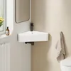 EMKE Eckwaschbecken Wandmontage Keramik 560x340mm Weiß Produktbild-Vorschau 2