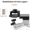 A close-up view of a drilling jig with bearings, with a diagram showing the bearings separately. Produktbild-Vorschau