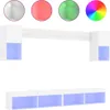 Eleganten-Stil 6-tlg. Wohnwand mit LED-Beleuchtung Weiß Produktbild-Vorschau 2