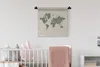 MuchoWow® Wandteppich Wandbehang Weltkarte - Elefant - Grau Produktbild-Vorschau 1