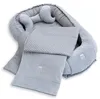 BABYNEST + DECKE + Kissen GRAU Samt Velour/ PUNKTE Grau Baumwolle Nestchen Produktbild-Vorschau