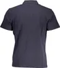 Herren Kurzarm-Poloshirt Blau mit Stickerei und Knopfleiste Produktbild-Vorschau 2
