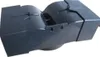 A dark gray, curved ventilation duct accessory. Podgląd zdjęcia produktu
