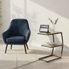 Tavolino Relaxdays, a forma di C, 2 ripiani, L x P x A 58,5 Anteprima dell’immagine prodotto 3
