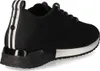A side view of a black sneaker with white accents. Produktbild-Vorschau