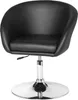 A black leather-look chair with a chrome base and adjustable height. Produktbild-Vorschau