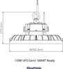 LED Hallenstrahler UFO Gen 3 100W 5000K Weiß IP65 120° Produktbild-Vorschau 7