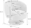 A diagram showing the dimensions of a cream-colored armchair. Produktbild-Vorschau