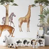 Vlies Fototapete - Jungle Animals on White Background Made Produktbild-Vorschau 1