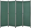 A dark green, five-panel room divider or screen, standing upright on a white background. Podgląd zdjęcia produktu