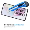 A smartphone screen protector being tested for scratch resistance with a utility knife. Produktbild-Vorschau