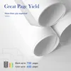 Rolled up white paper with marketing text about page yield. Produktbild-Vorschau