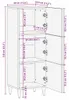 vidaXL Hohes brett Braun 40 x 33,5 x 110 cm Massivholz Produktbild-Vorschau 7