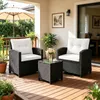 COSTWAY 3-TLG. Polyrattan Gartenmöbel Set, Balkonmöbel mit Produktbild-Vorschau 9