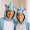 Pigiama Onesie Kigurumi Costume Azzurro Unicorno L: Anteprima dell’immagine prodotto 7