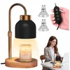 A collage showing a candle warmer lamp, its components, and a woman using a laptop at a desk with a smaller version of the lamp. Náhled obrázku produktu