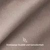 A close-up view of a textured fabric, likely a bedsheet or similar textile product, with a subtle leaf icon and text overlay. Produktbild-Vorschau