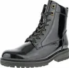 A black patent leather lace-up boot is shown against a white background. Náhled obrázku produktu