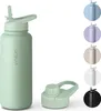 Trinkflasche Edelstahl 1L Thermoflasche Sport Flasche Produktbild-Vorschau 1