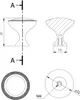 Technical drawing of a cabinet knob with dimensions and views. Produktbild-Vorschau