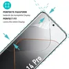 A close-up illustration of a smartphone screen protector being applied to a Xiaomi 14 Pro. Produktbild-Vorschau