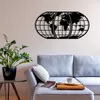 Wallity, World Map 11, Wanddeko, Schwarz, Metall, 116 x 58 Produktbild-Vorschau 4