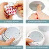 Four-panel image showing the steps to attach a magnetic mount to a smoke detector. Anteprima dell’immagine prodotto