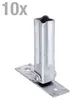 A silver metal handrail support bracket with a base plate, shown against a white background. Anteprima dell’immagine prodotto