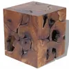 The Living Store Tabouret/Table basse en teck massif Voir les images du produit 3