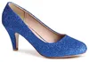 topschuhe24 432 Damen Glitzer Pumps Plateau, Farbe:Blau, Produktbild-Vorschau 2