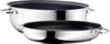 A shiny metal pot and pan are displayed against a white background. Podgląd zdjęcia produktu