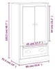 vidaXL Highboard White 60x35,5x103,5 cm výrobek ze dřeva Náhled obrázku produktu 8