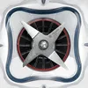A close-up view of the blades inside a blender container. Voir les images du produit