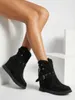 Royalfashion Schwarze Damenstiefel mit verstecktem Anker Produktbild-Vorschau 4
