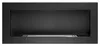 A modern, black, wall-mounted bioethanol fireplace with a silver burner. Produktbild-Vorschau