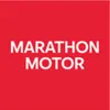 The image shows the text "MARATHON MOTOR" in white capital letters on a red background. Produktbild-Vorschau