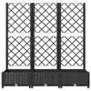 vidaXL Pflanzkübel mit Spalier Schwarz 120x40x121,5 cm PP - Produktbild-Vorschau 5