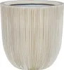 BELIANI Blumentopf beige u. Weiß Kunstharz rund 31 cm in Produktbild-Vorschau 1