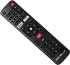 A black universal remote control is shown diagonally against a white background. Náhled obrázku produktu