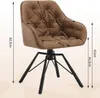 A brown swivel chair with dimensions indicated by measurement lines and text. Produktbild-Vorschau