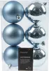 Weihnachtskugeln Kunststoff 8cm 6 Stück - Eisblau Produktbild-Vorschau 1