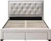 Bett mit Schubladen 160 × 200 cm - gepolstert - Beige - Produktbild-Vorschau 1