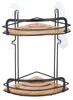 MSV 142662, Schwarz, Braun, Stahl, Holz, Matte, Saugnapf Produktbild-Vorschau 1