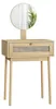 Make-uptafel van riet met spiegel, 60x50x128 cm, eikenhout Productafbeelding-voorbeeld 7