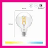 WiZ: Bombilla LED de forma tradicional, transparente, 60 W, Vista previa de la imagen del producto 3