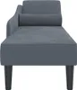 vidaXL Chaiselongue mit Kissen Dunkelgrau Samt Produktbild-Vorschau 3