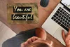 MuchoWow® Mauspad Mousepad Zitat - Schönheit - Braun - Gold Produktbild-Vorschau 3
