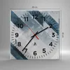 Wanduhr - Quadrat - Glasuhr - Blau Weiß Figuren - 40x40cm - Produktbild-Vorschau 3
