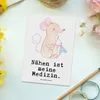 Mr. & Mrs. Panda Postkarte Maus Nähen - Weiß - Geschenk, Produktbild-Vorschau 2